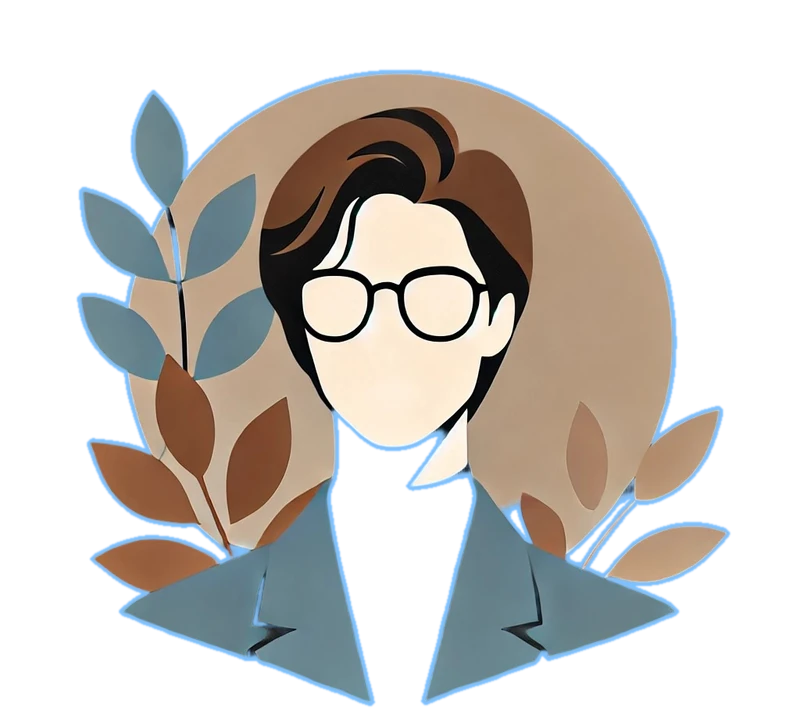 Ilustración de Marco Tenorio Cortés con gafas y chaqueta azul
